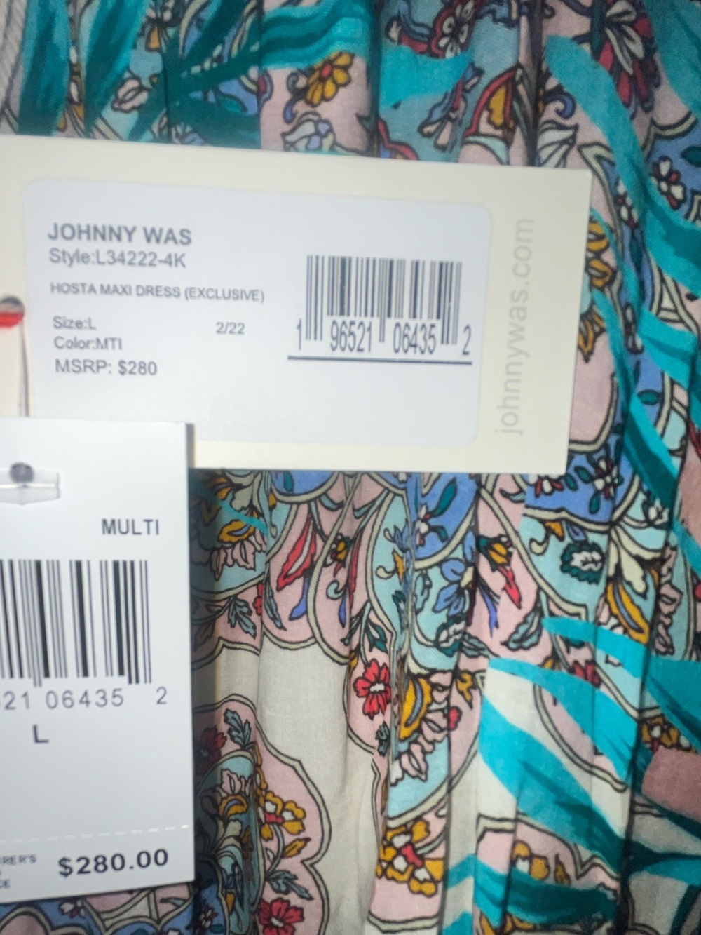 NWT Johnny Was Hosta Printed Maxi Dress - Picture 5 of 5